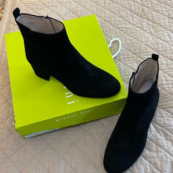 NEW!!! GIANNI BINI JAYDENNN BOOTIE. SZ 9. BLACK SUEDE. - Picture 4 of 7
